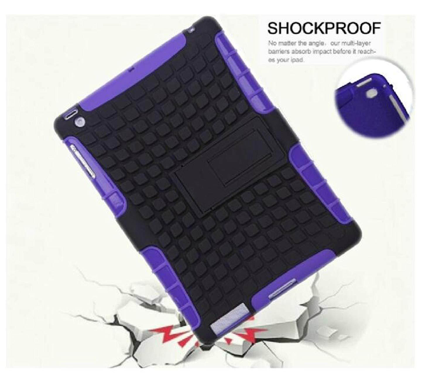 New 2018 Handle Hand Strap Shockproof Cover for iPad 9.7&rdquo; 2018/2017 Release Models A1893 A1954 A1822 A1823 MRJN2LL/A MR7F2LL/A MRJP2LL/A MR7F2LL/A MR6Y2LL/A (Purple/Black)