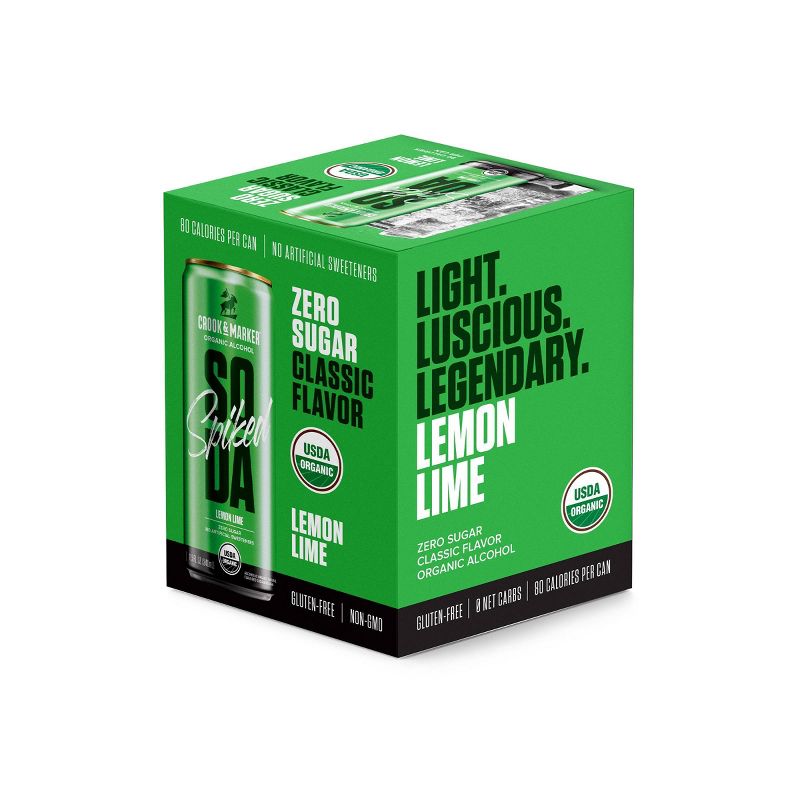 Crook & Marker Spiked Lemon Lime Soda - 4pk/11.5 fl oz Cans