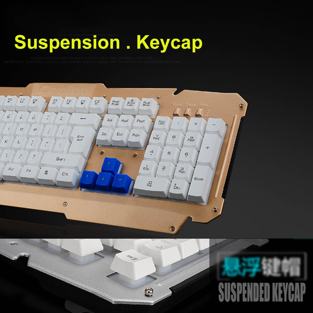 UrChoiceLtd&reg; 2017 HK1600 Gaming Keyboard & Mouse Combo Wireless Keyboards Multimedia Ergonomic Usb Smart Sleep Efficient Metal Waterproofing + 2.4GHz 6 Buttons Gaming Mouse + Mouse Pad Sets