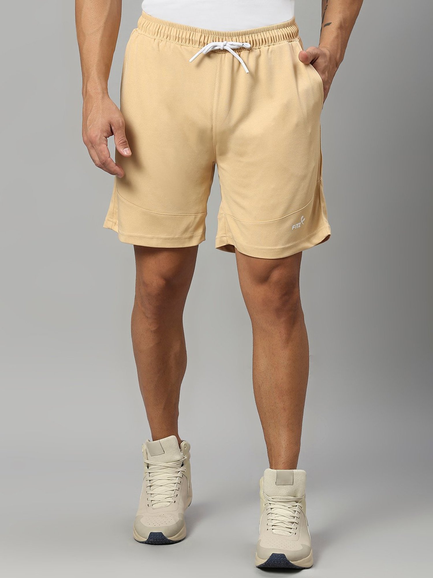 Fitz Beige Regular Fit Shorts