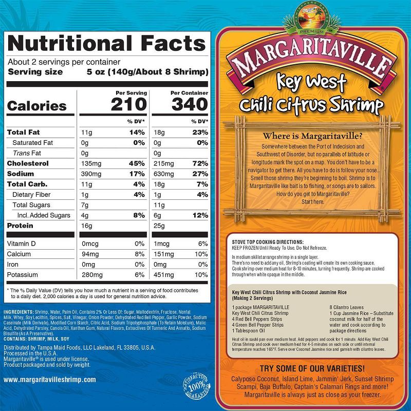 Margaritaville Key West Chili Citrus Shrimp - Frozen - 8oz