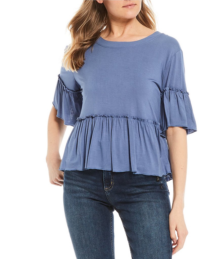 Originality Short Sleeve Boho Peplum Top
