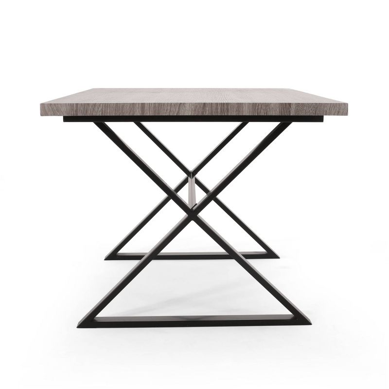 Americus Modern Industrial Dining Table Gray/Black - Christopher Knight Home
