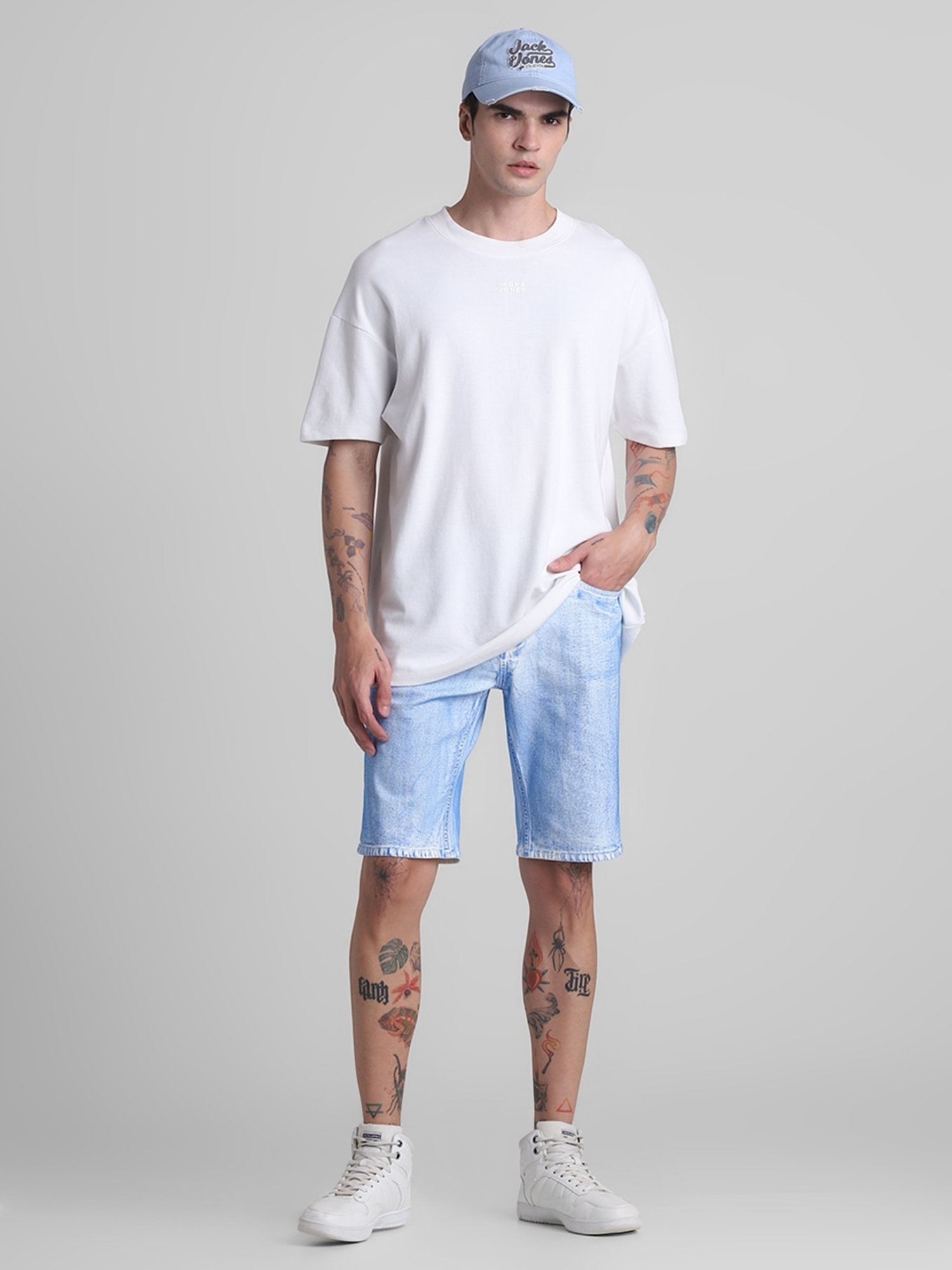 Jack & Jones Denim Cotton Regular Fit Printed Shorts