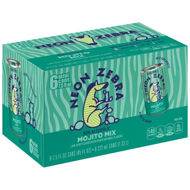 Neon Zebra Mojito Mix - 6pk/7.5 fl oz Cans