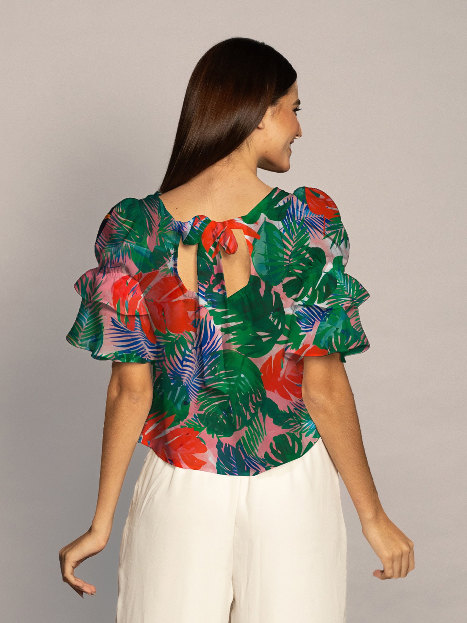 Zink London Multicolor Floral Print Top