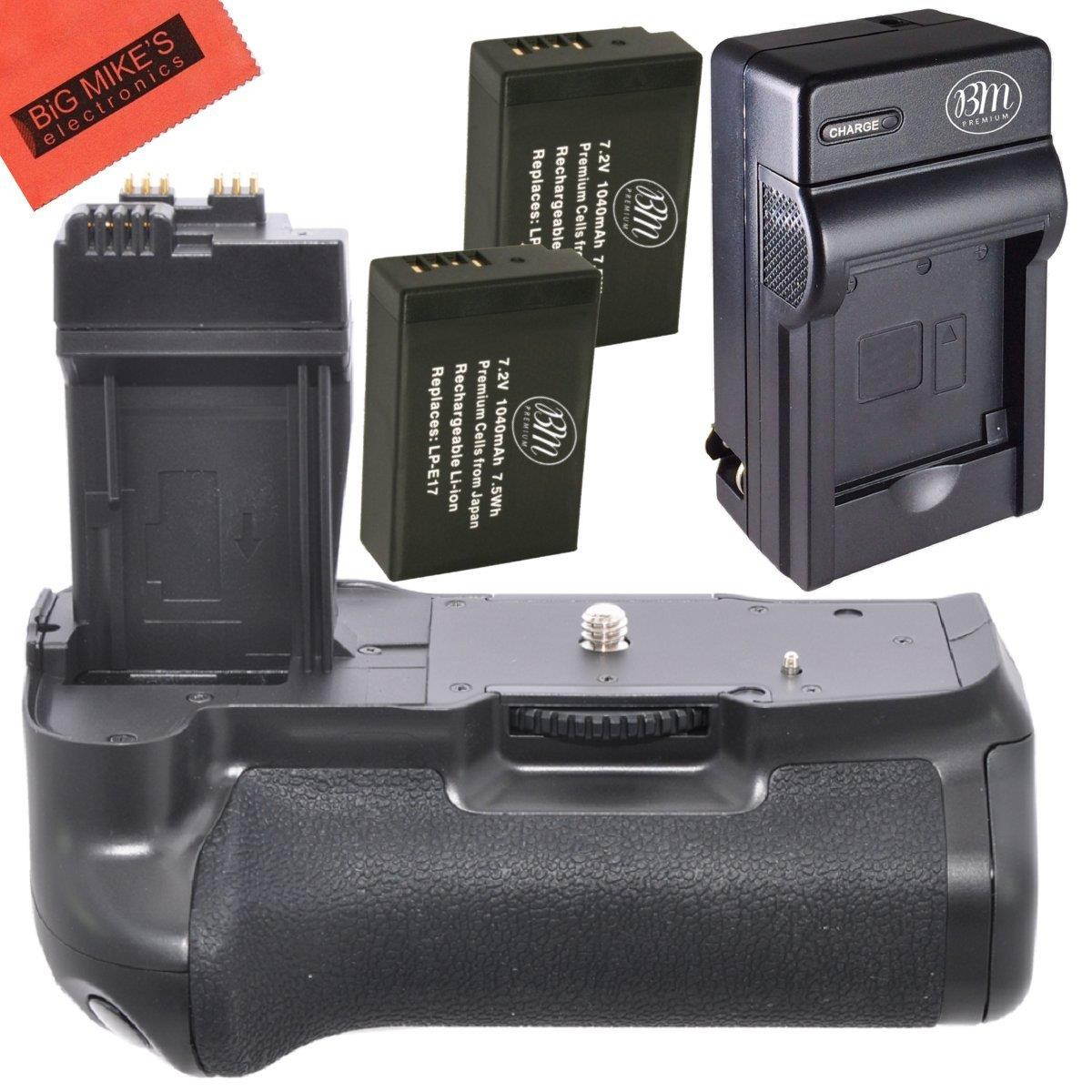 Battery Grip Kit for Canon EOS 1100D, EOS Rebel T6i, Rebel T6s, EOS 750D, EOS 760D, EOS 8000D, KISS X8i Digital SLR (BG-E18 Replacement) - Includes Battery Grip + 2 LP-E17 Batteries + Battery Charger