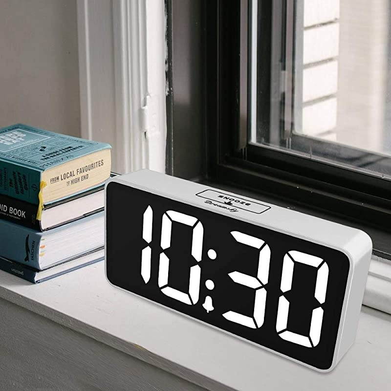 89 Inches Large Digital Alarm Clock with USB Charging Port Fully Adjustable Dimmer Battery Backup 1224Hr Snooze Adjustable Alarm Volume Bedroom Desk Alarm Clocks