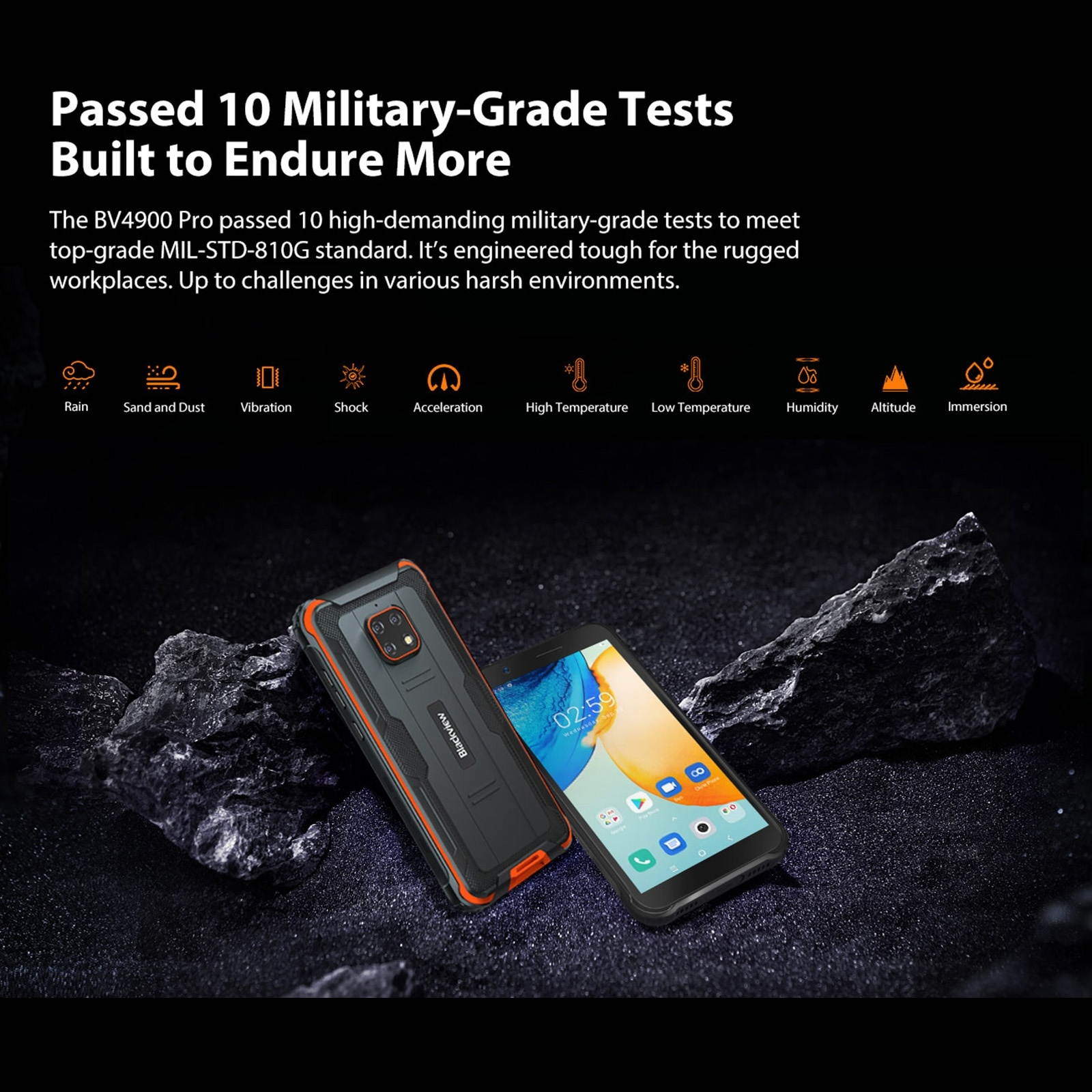 Unlocked Smartphone, Blackview BV4900 Pro Rugged Phone, 4GB+64GB, Quad Back Cameras, Waterproof Dustproof Shockproof, 5580mAh Battery, 5.7 inch Android 10.0 MTK6762V/WD Helio P22 Octa Core u