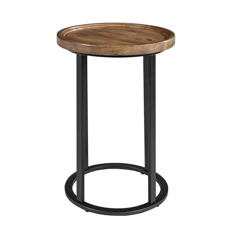 Irisa Round Accent Table Reclaimed Oak/Iron
