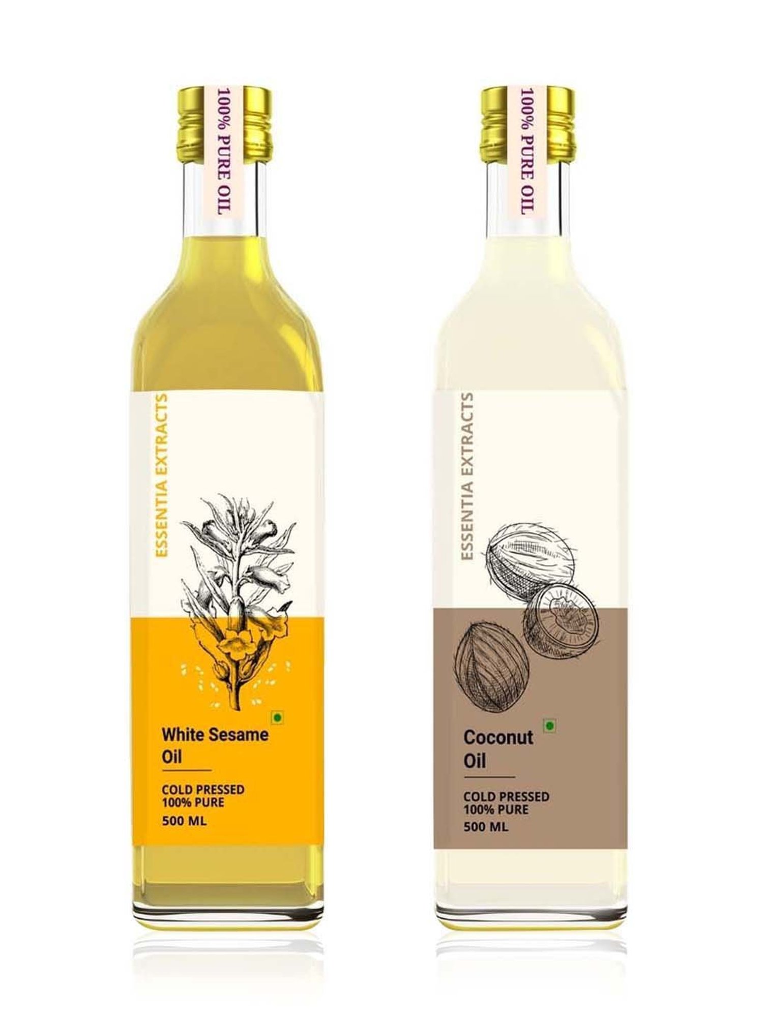 Essentia Extracts Combo of Cold-Pressed Coconut Oil & Sesame Oil