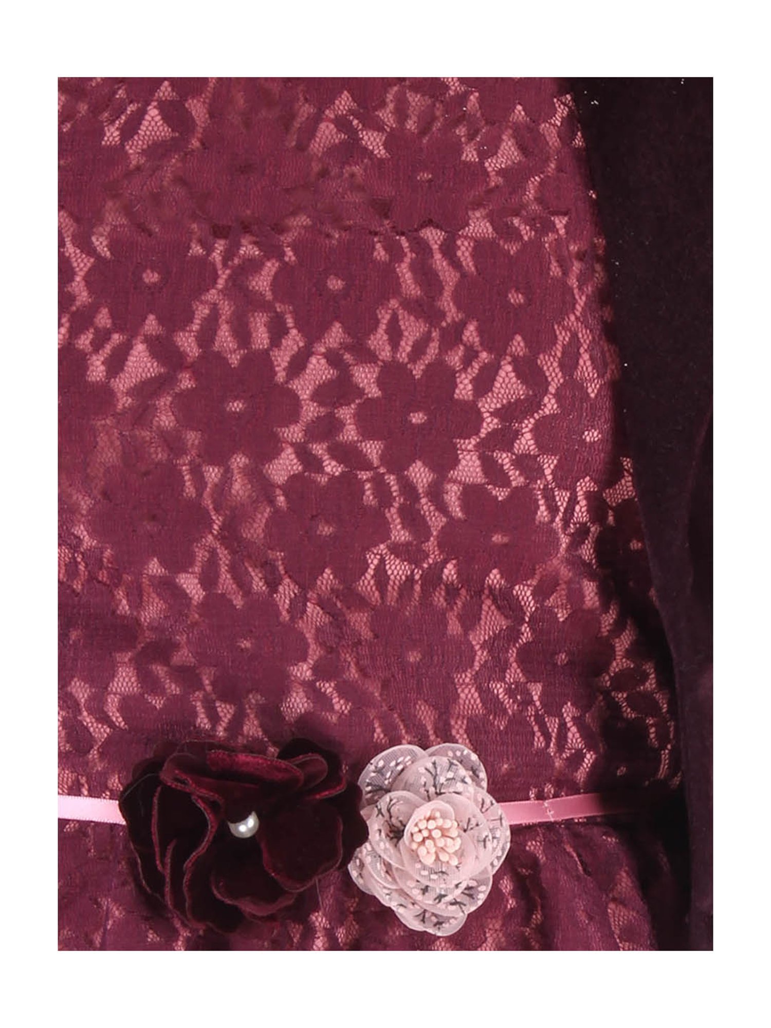 Cutecumber Kids Plum Printed Dress with Shrug