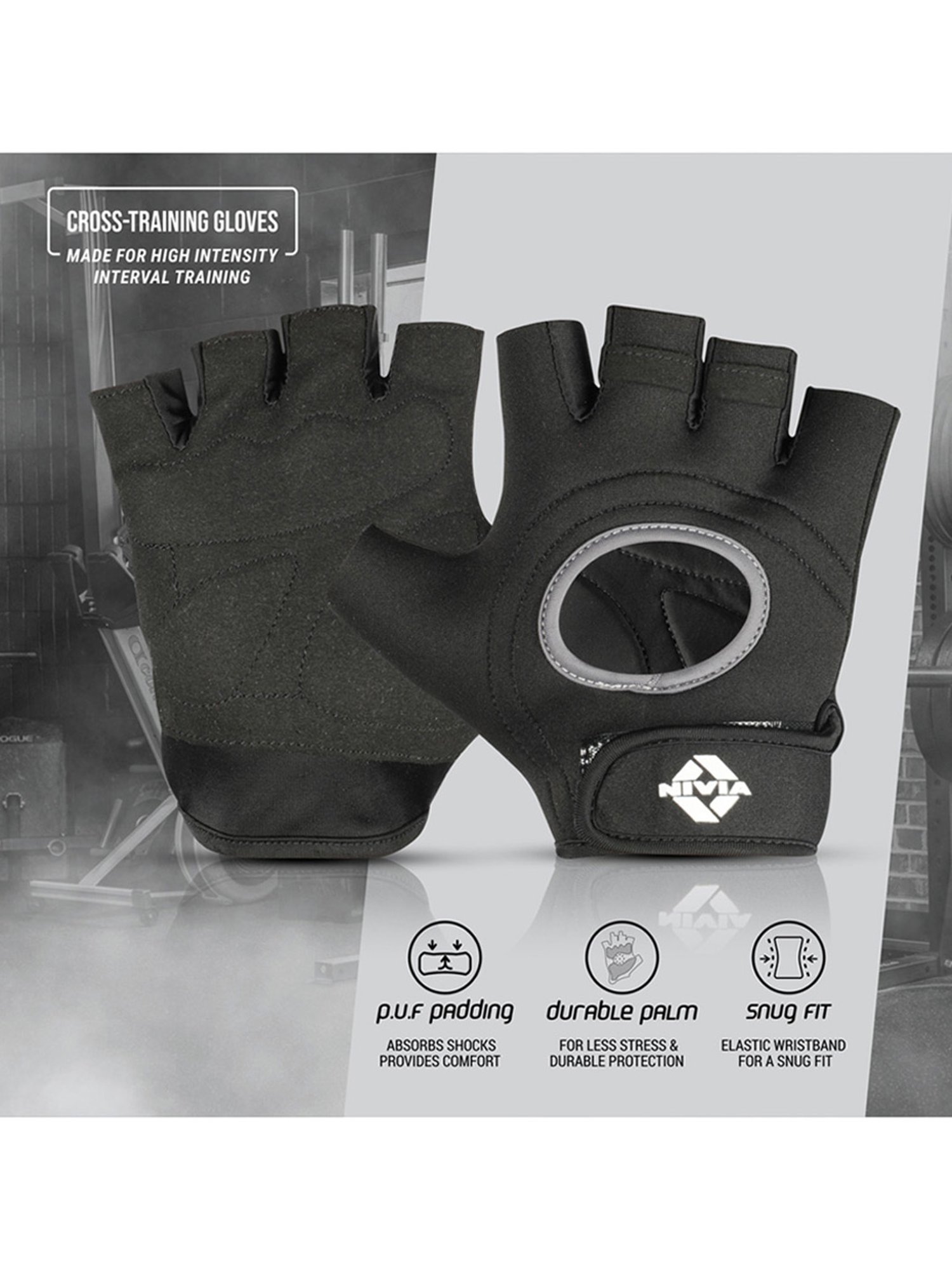 Nivia Warrior 2.0 Cross Training Gym Gloves (Black) Size - XL