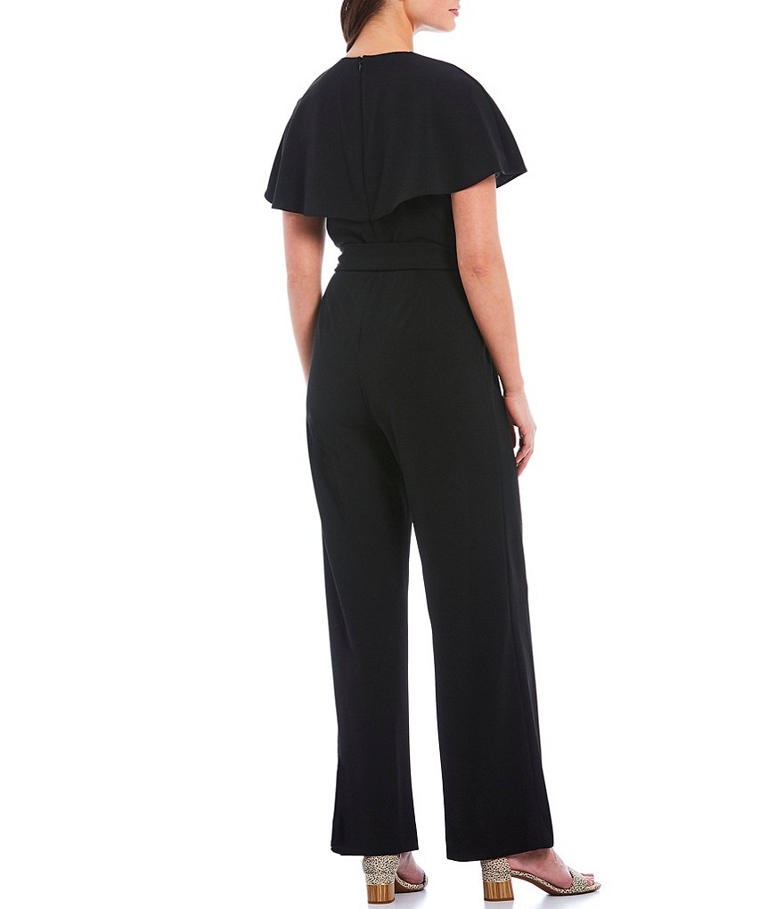 Alex Marie Beth Wrap Cape Sleeve Machine Washable Jumpsuit