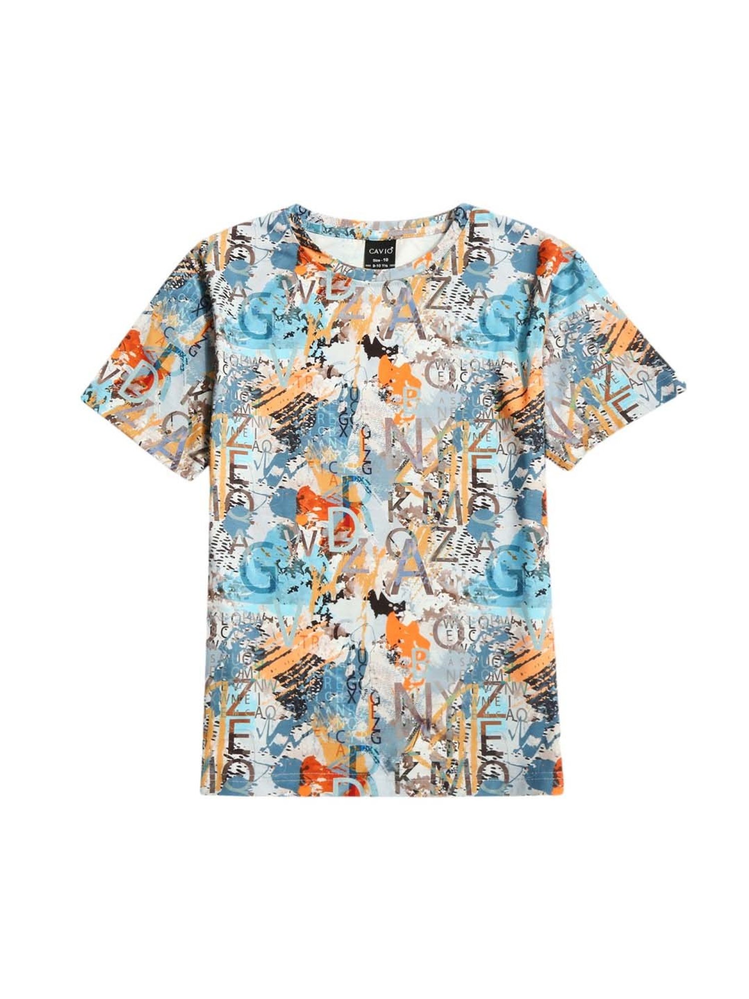 Cavio Kids Multicolor Cotton Printed T-Shirt