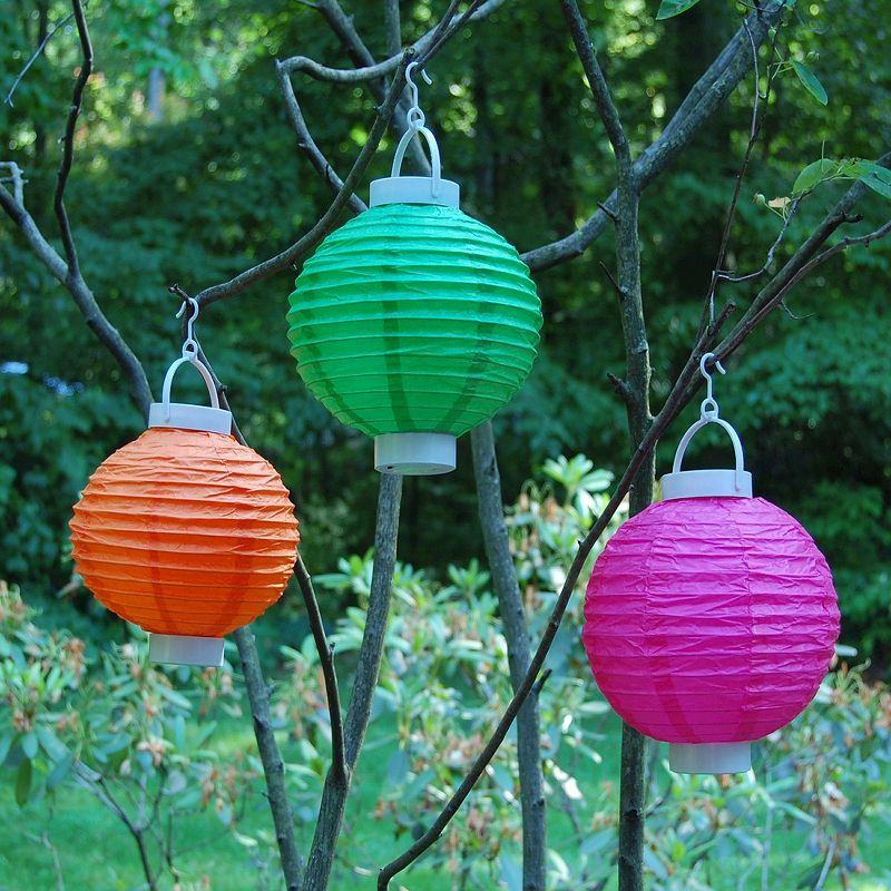 3ct Purple Battery Operated Paper Lantern