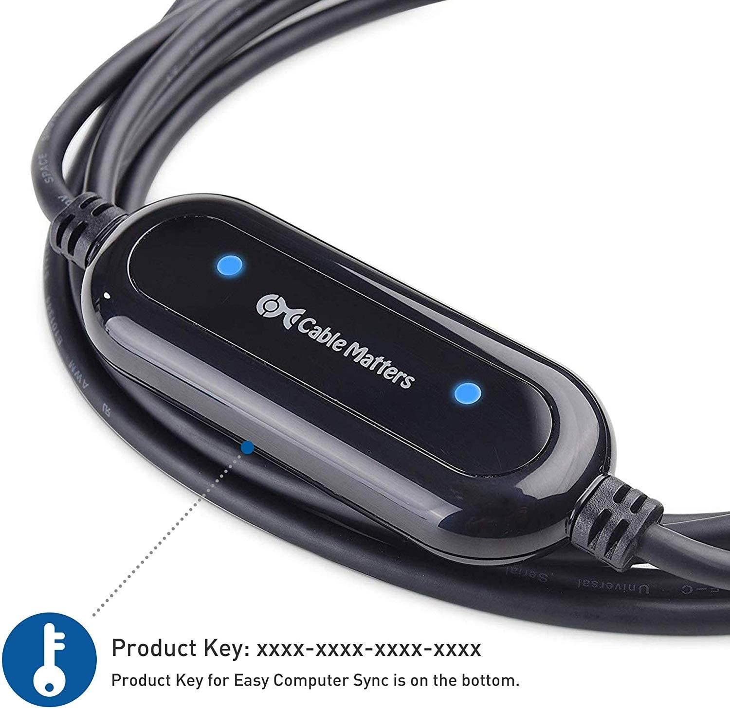 Cable Matters USB 3.0 Data Transfer Cable PC to PC for Windows and Mac Computer in 6.6 Feet