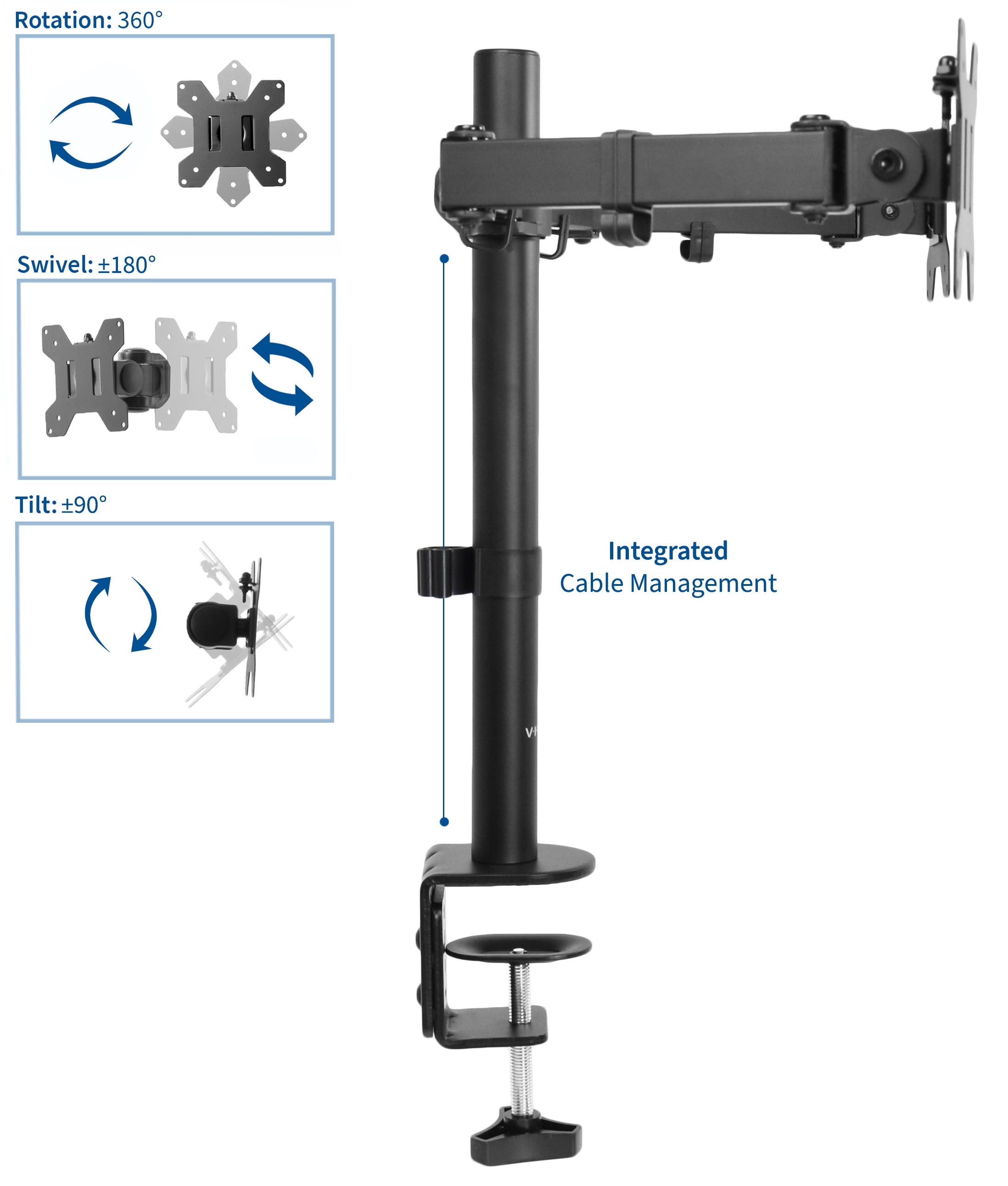 VIVO Dual LCD Monitor Desk Mount Stand Heavy Duty Fully Adjustable Fits 2 Screens up to 27" (STAND-V002)