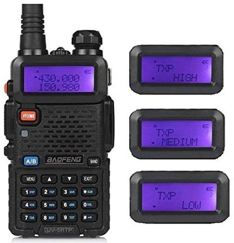 BAOFENG 2 Pack 8W Radio+1 Cable+2 speaker 2 Pack Tri-Power 8/4/1W Two-Way Radio Transceiver,Black