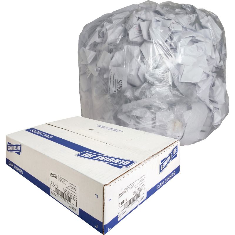 Genuine Joe Trash Can Liners 31-33 Gallon .6Mil 33"x39" 250/CT CL 01013