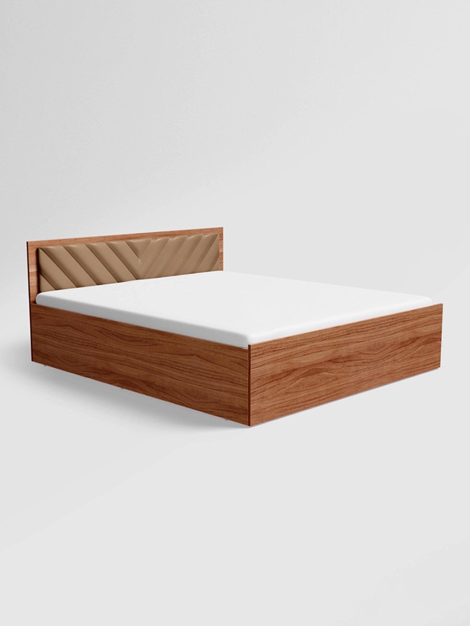 Godrej Interio Alina Walnut Engineered Wood Queen Bed