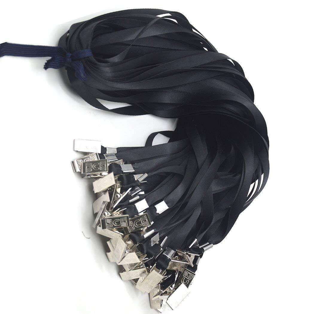 Black Lanyards,Beebel 50pcs 32 Inch Lanyard for ID Name Tag Badge Holders or Other Portable item