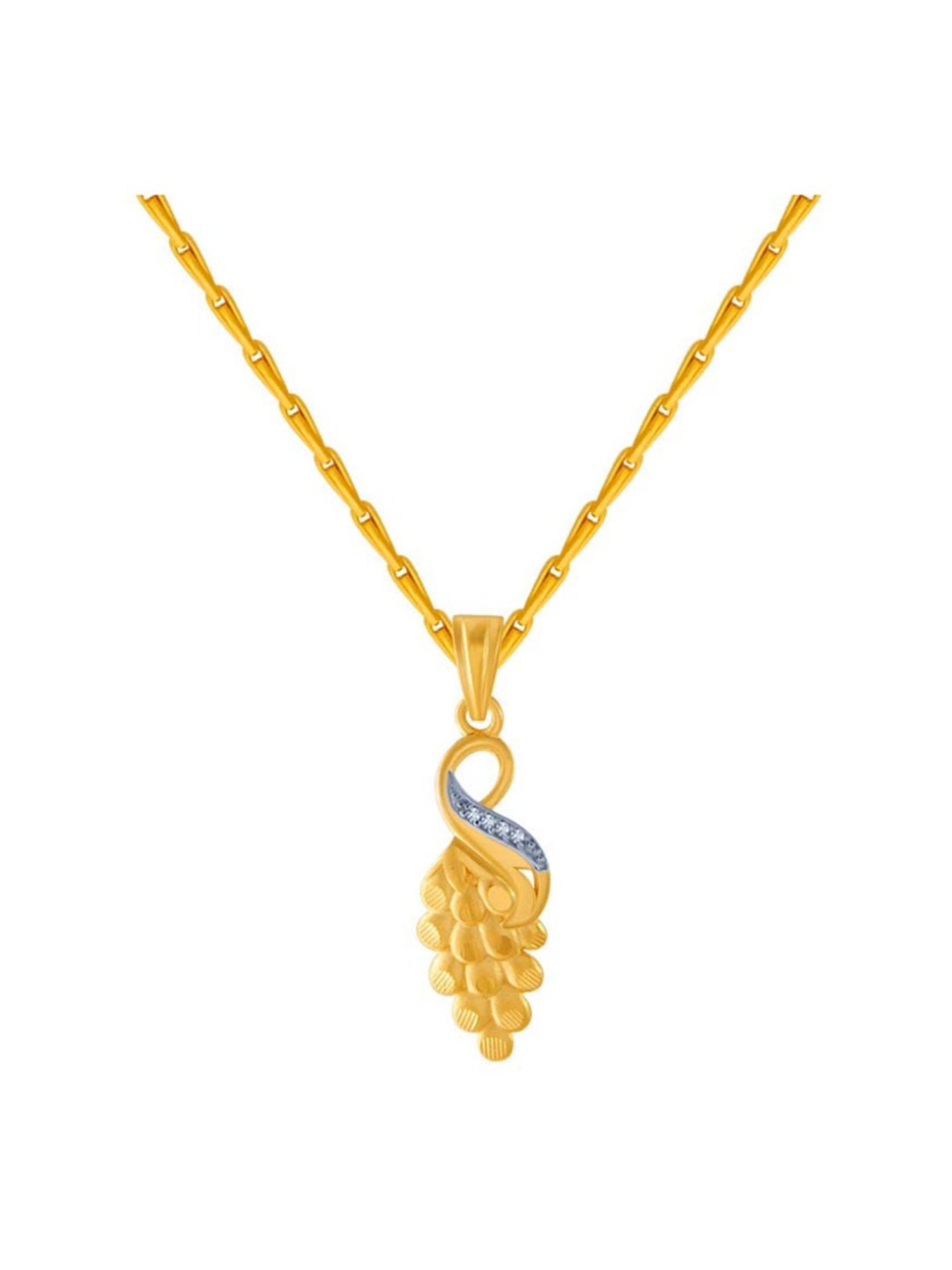 P.C. Chandra Jewellers 14k Yellow Gold American Diamond Pendant