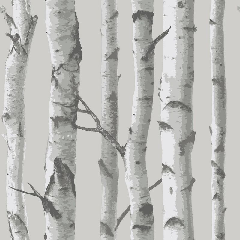 NuWallpaper Mountain Birch Peel & Stick Wallpaper Gray
