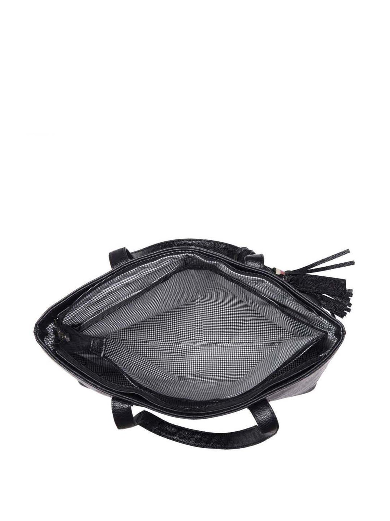 Toteteca Black Solid Medium Tote Handbag