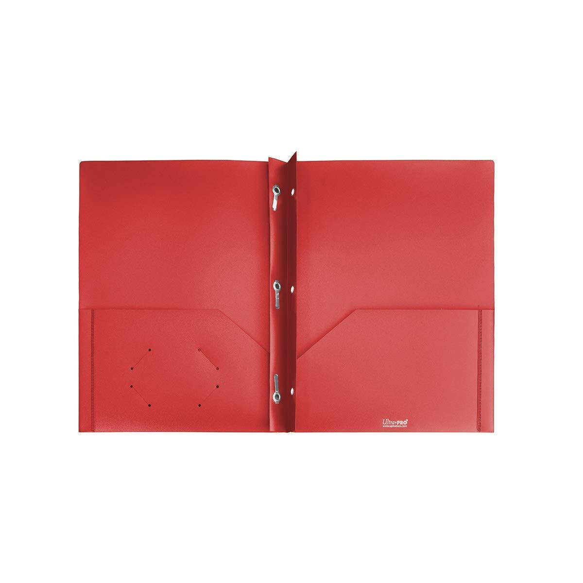 Ultra Pro - 10 Pack, RED 2-Pocket Folders with 3-Prong Fastener