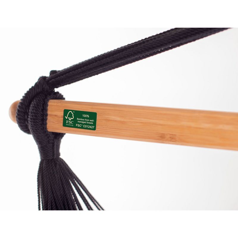 La Siesta HAL21-1 Habana Organic Cotton Lounger Comfortable Indoor Outdoor Hammock Chair with Suspension Set and Bamboo Spreader, Nougat