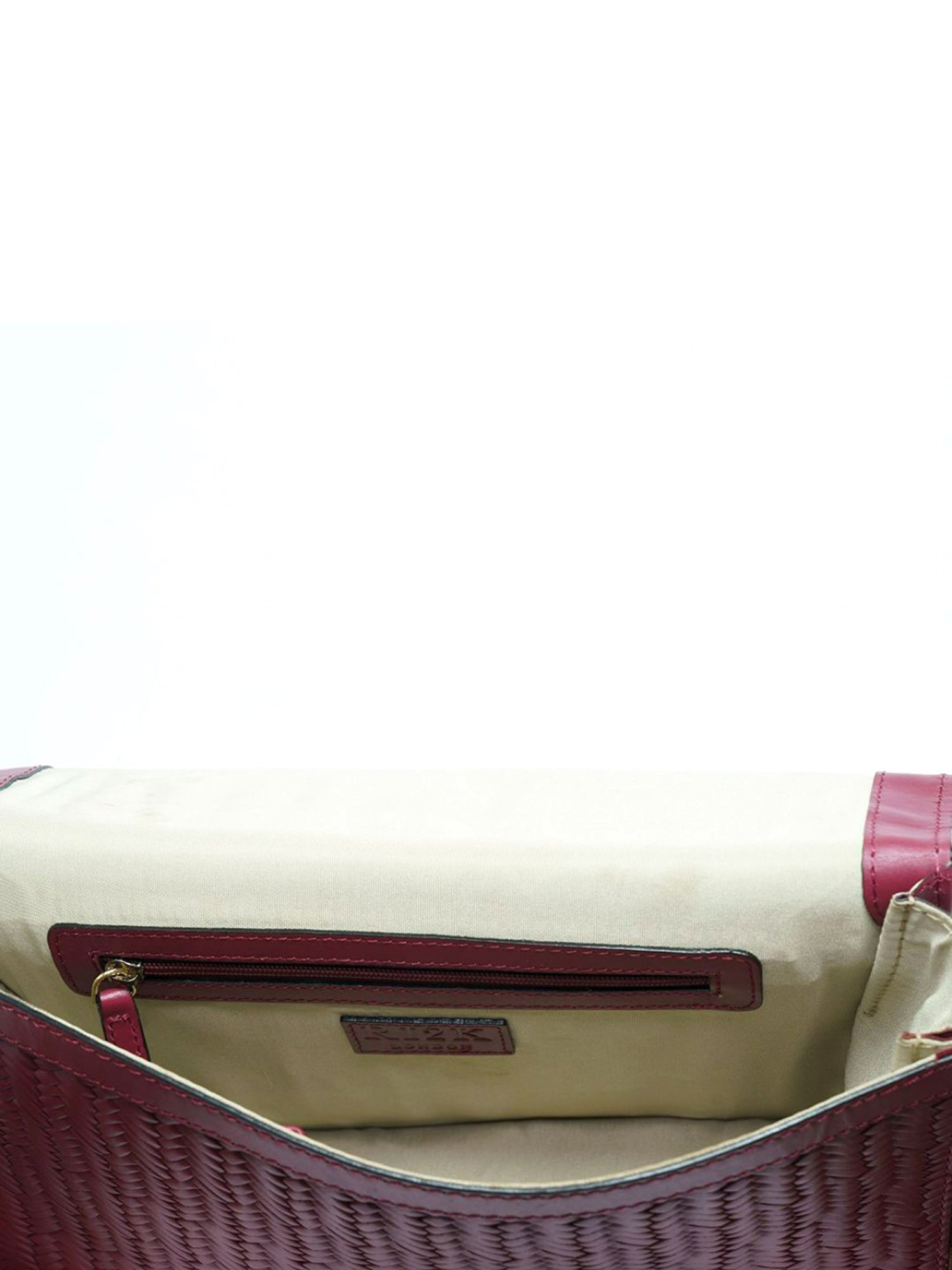 RI2K London Purple Leather Medium Textured Satchel Handbag