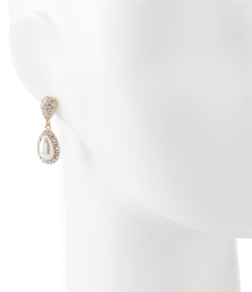 Gemma Layne Pave & Faux-Pearl Teardrop Earrings
