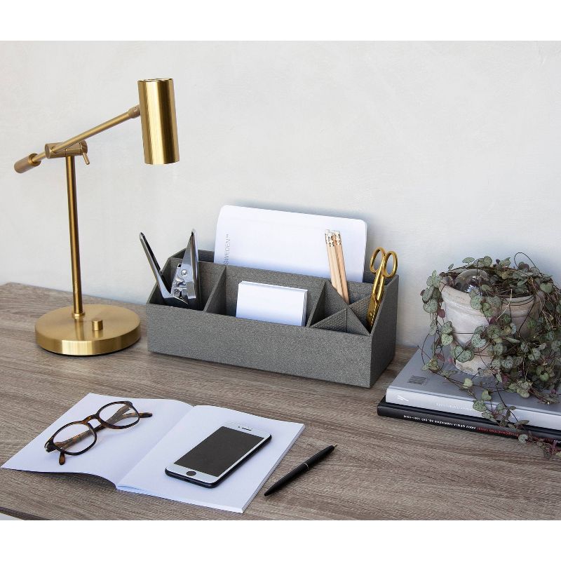 Elisa Canvas Desk Organizer Gray - Bigso Box of Sweden
