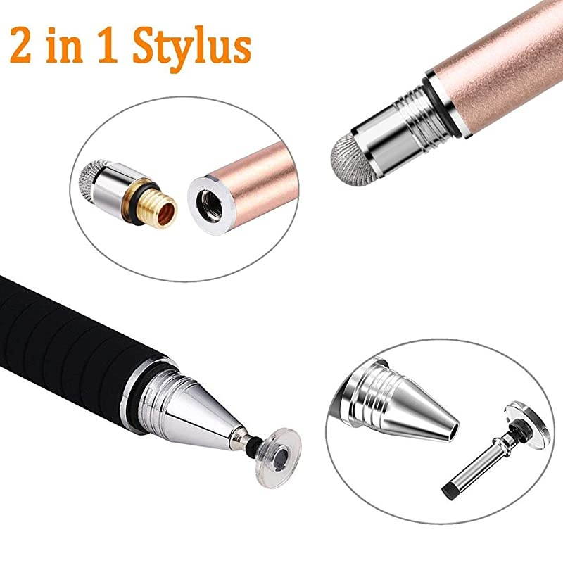 Capacitive Stylus Pen Disc amp Fiber Tip 2 in 1 Series High Sensitivity and Precision Universal for ipad iPhone Tablets and Other Touch Screens Model Rose Gold
