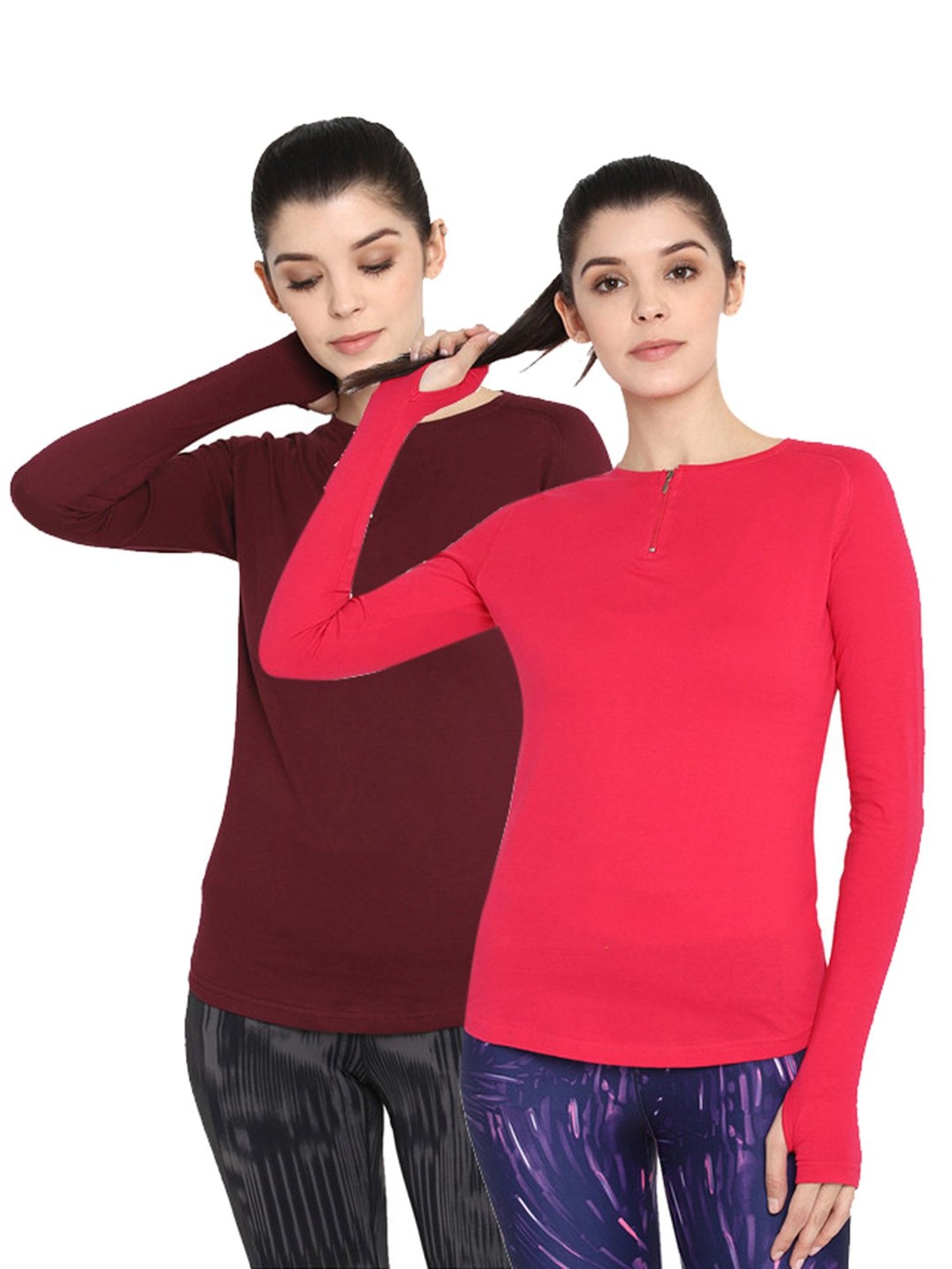 Appulse Maroon & Dark Pink Cotton T-Shirt - Pack of 2