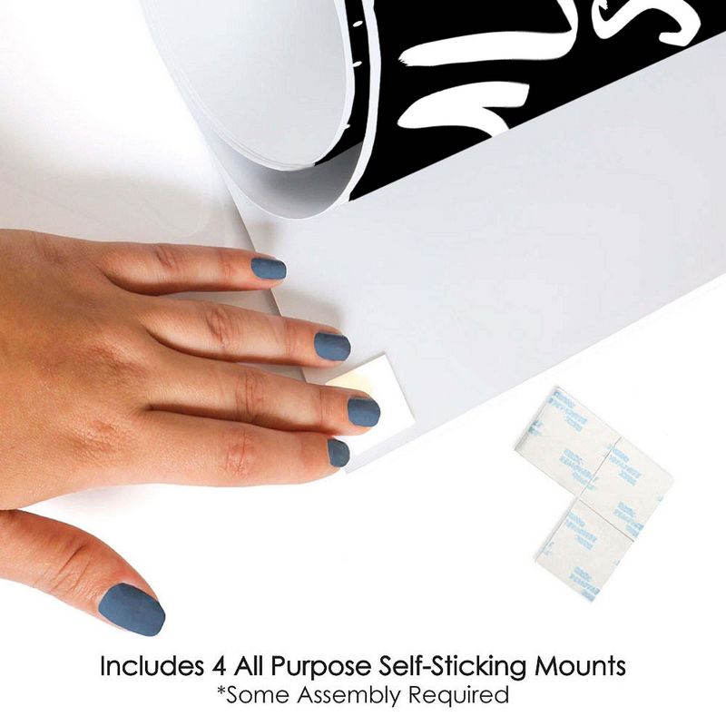 Big Dot of Happiness Mr. and Mrs. - Black and White Wedding or Bridal Shower Decorations Party Banner