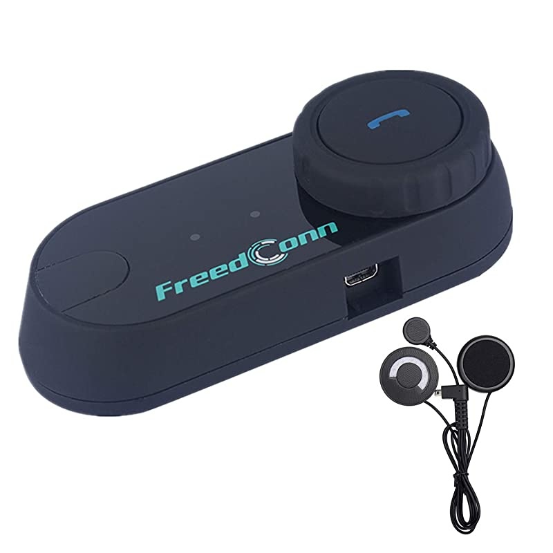 Motorcycle Communication System TCOMVB Helmet Bluetooth Headset Intercom with Soft Corded Microphone for Motorbike Skiing Range800M23Riders PairingBlack