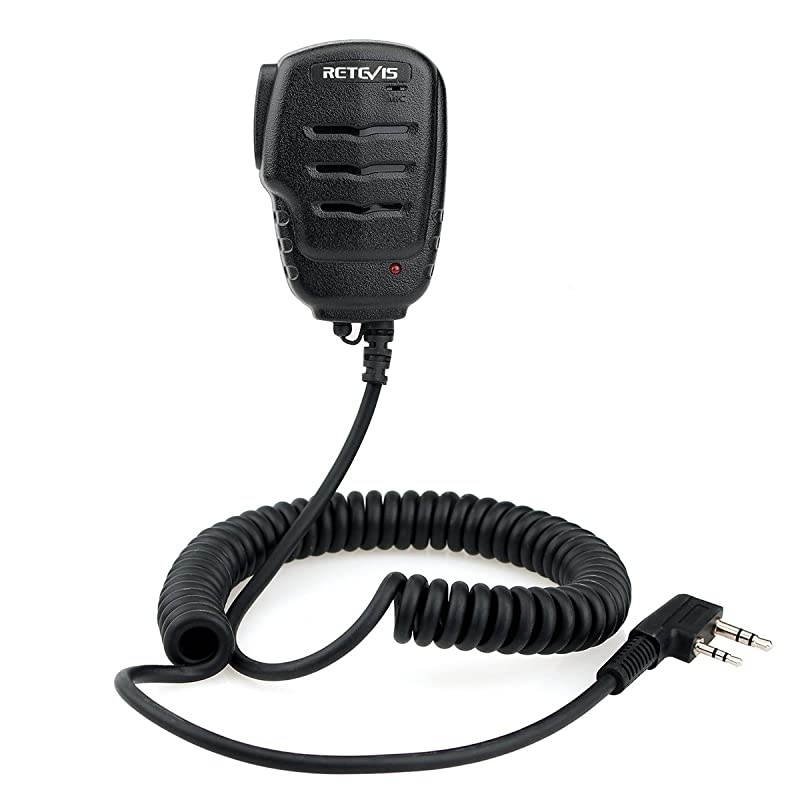 H777 Walkie Talkies Mic 2 Pin Shoulder Speaker Mic for  RT15 RT21 RT22 RT5R Arcshell AR5 Baofeng UV5R BF888S 2 Way Radios 1 Pack