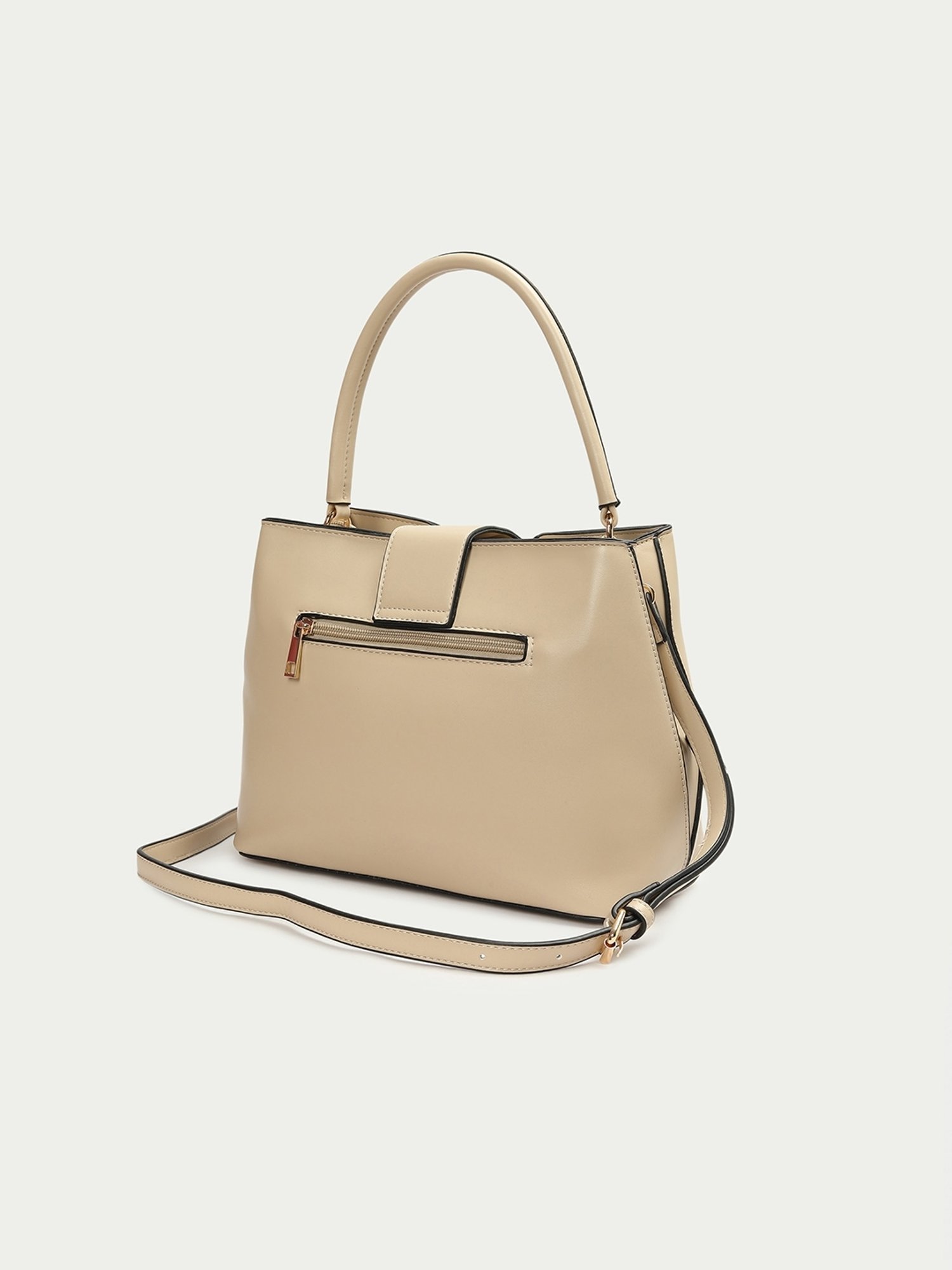 Code by Lifestyle Beige Solid Handbag