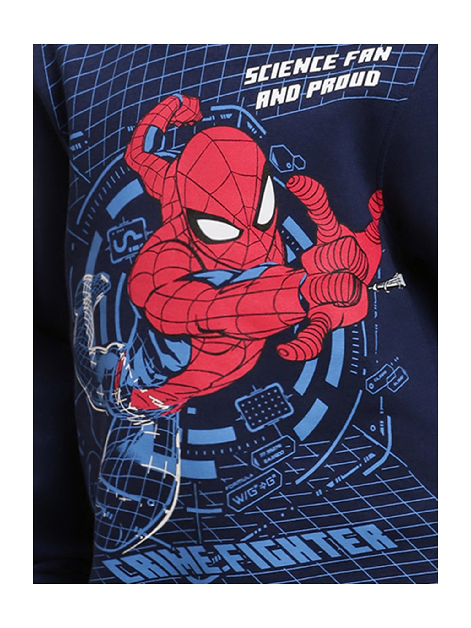 Kidsville Spiderman Printed Navy Sweatshirt For Boys