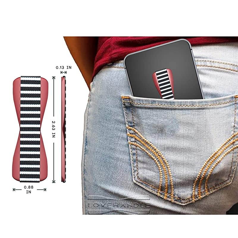 Phone Grip for Most Smartphones and Mini Tablets MOD Design Colored Elastic Strap with Red Base LH01MOD