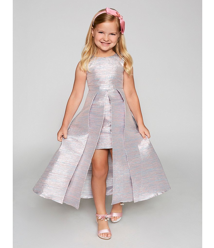 Bonnie Jean Big Girls 7-16 Sequin/Ombre Handkerchief-Hem Dress