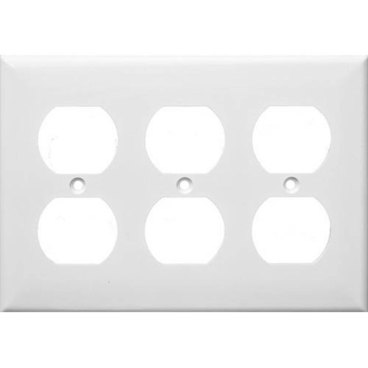 Morris Products 81766 Lexan Wall Plates Midsize 3 Gang Duplex Receptacle White