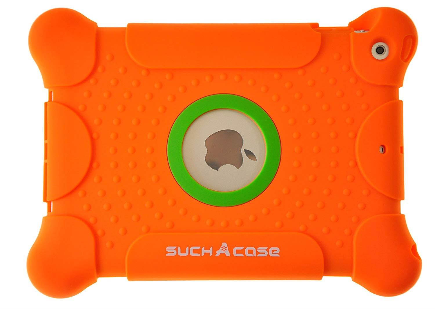 suchAcase Reader Series Kids Friendly Baby Safe Heavy Duty Soft Protective Case for Apple iPad Air (Orange)