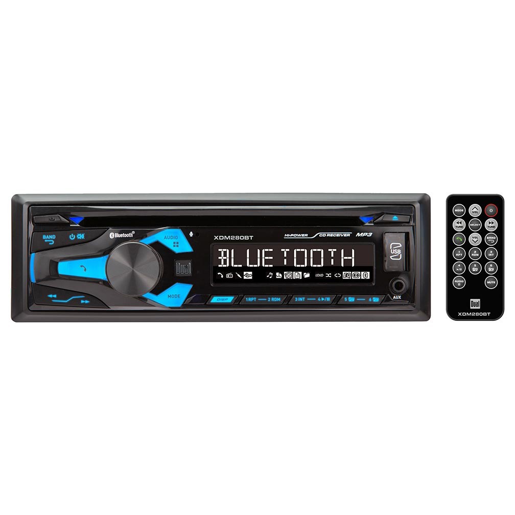Dual XDM280BT Single Din AM&FM CD Player BT USB Aux 50wx4F&R Outputs