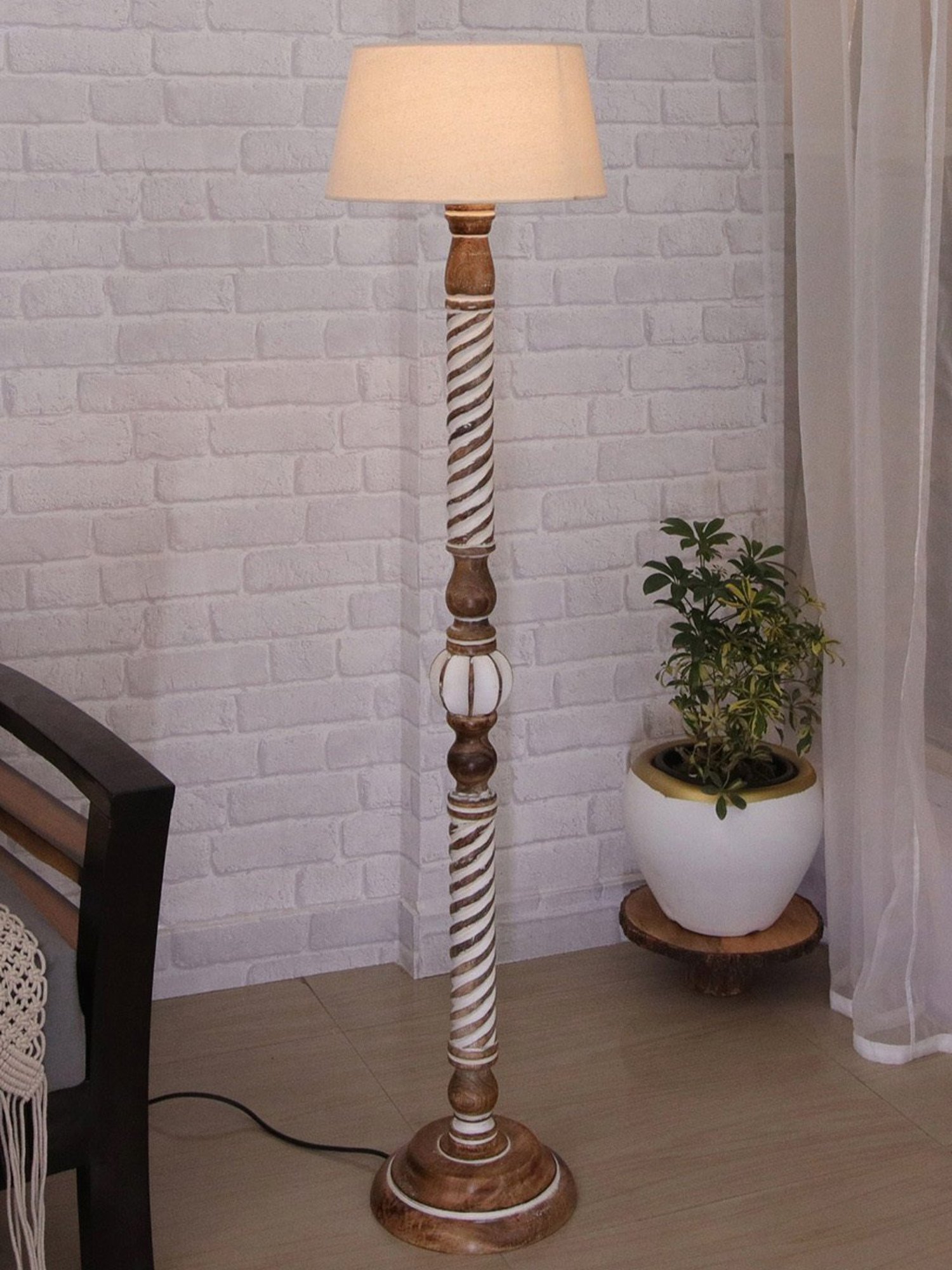64" x 8.9" x 10.5" Smart Light Full Spectrum Floor Lamp (Includes LED Light Bulb) White - Verilux