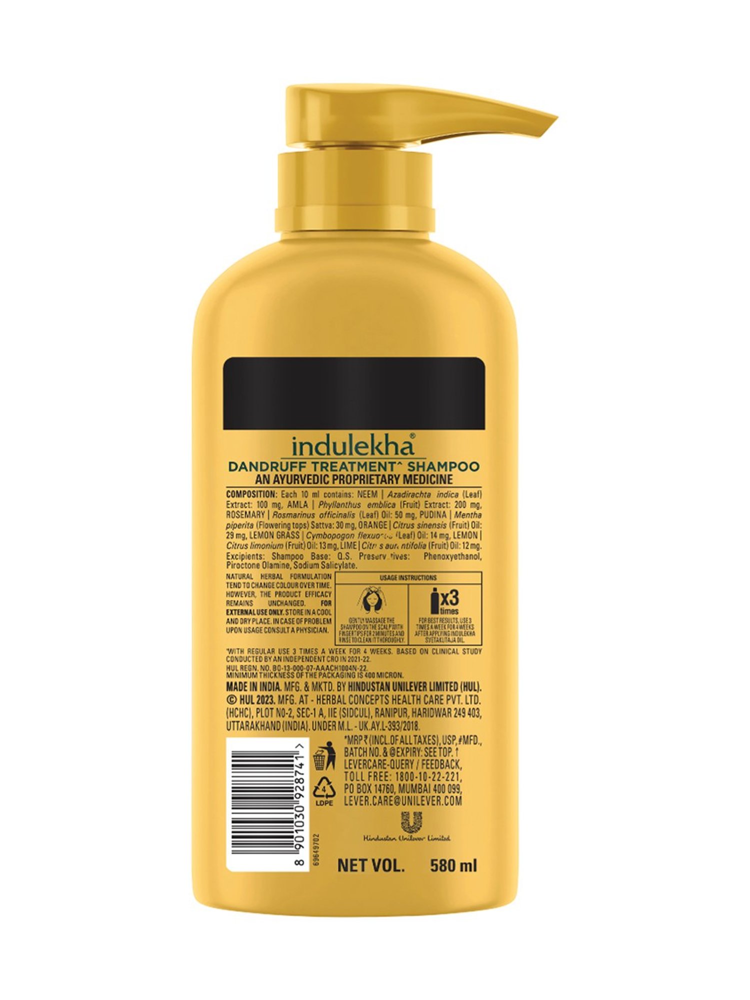 Indulekha Dandruff Treatment Shampoo - 580 ml