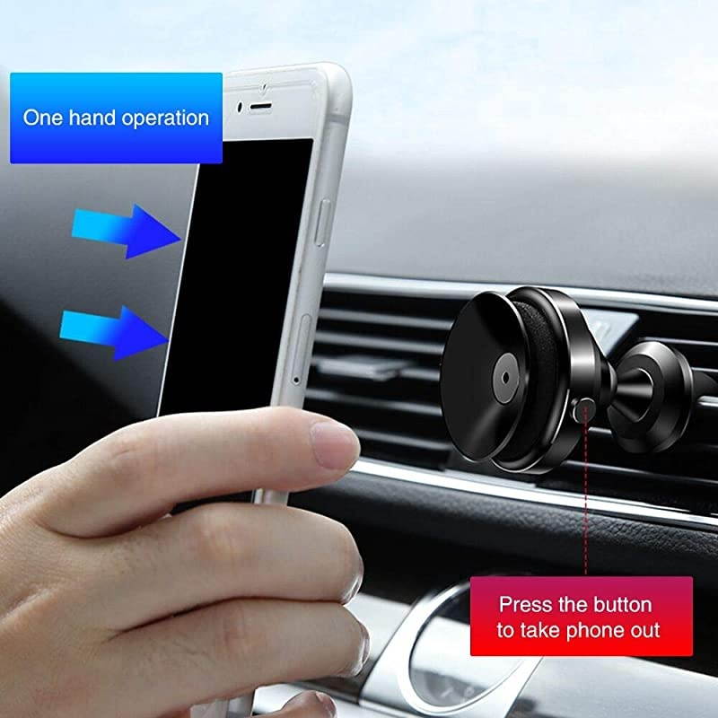Vacuum Car Mount, Air Vent/Dashboard Car Mount Phone Holder Cradle for iPhone Xs Max R X 8 Plus 7 Plus 6S Samsung Galaxy S9 S8 Edge S7 S6 LG Sony and More