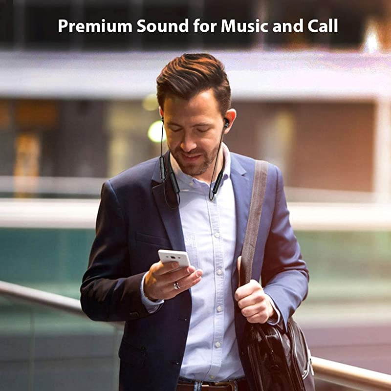 NB16 Bluetooth Neckband Headphones Earbuds for TV PC, No Delay, 20 Hrs Playtime Wireless Earphones with Mic, Magnetic, Light & Comfortable, Compatible with iPhone Cell Phones, Workout Gym